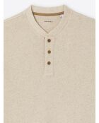 Haut homewear en coton-lin mastic