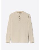 Haut homewear en coton-lin mastic