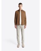 Chemise en velours 100% coton noisette