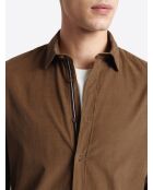 Chemise en velours 100% coton noisette