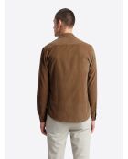 Chemise en velours 100% coton noisette