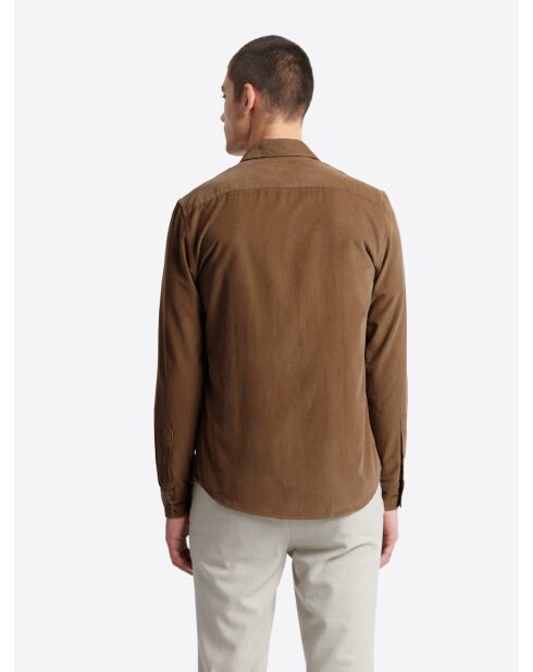 Chemise en velours 100% coton noisette
