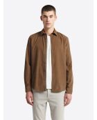 Chemise en velours 100% coton noisette