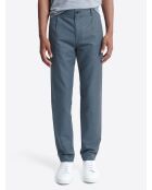 Slack uni 100% coton lin bleu cobalt