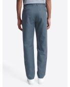 Slack uni 100% coton lin bleu cobalt