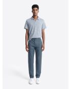 Slack uni 100% coton lin bleu cobalt