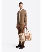 Chemise fleurie 100% coton ivoire