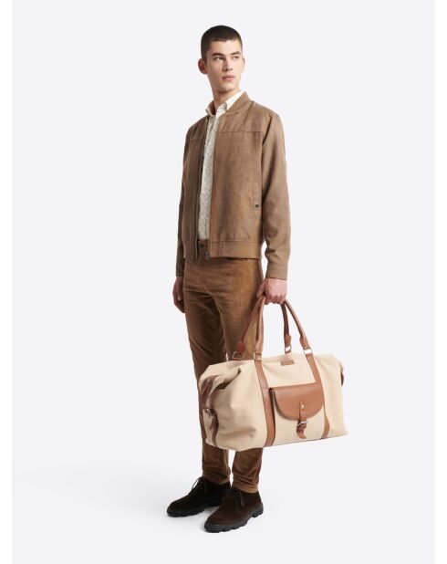 Chemise fleurie 100% coton ivoire