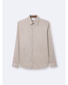 Chemise fantaisie 100% coton marron café