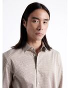 Chemise fantaisie 100% coton marron café