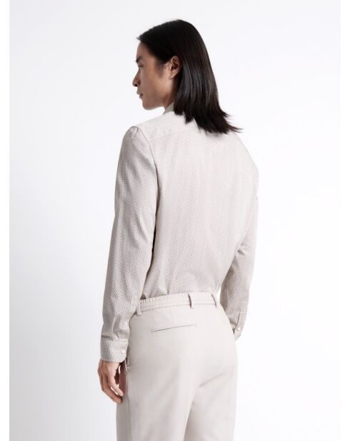 Chemise fantaisie 100% coton marron café