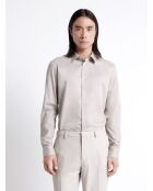 Chemise fantaisie 100% coton marron café