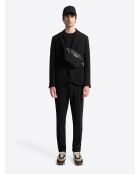 Pantalon de costume en seersucker noir