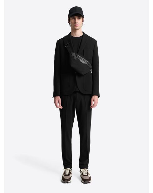 Pantalon de costume en seersucker noir