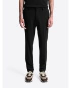 Pantalon de costume en seersucker noir