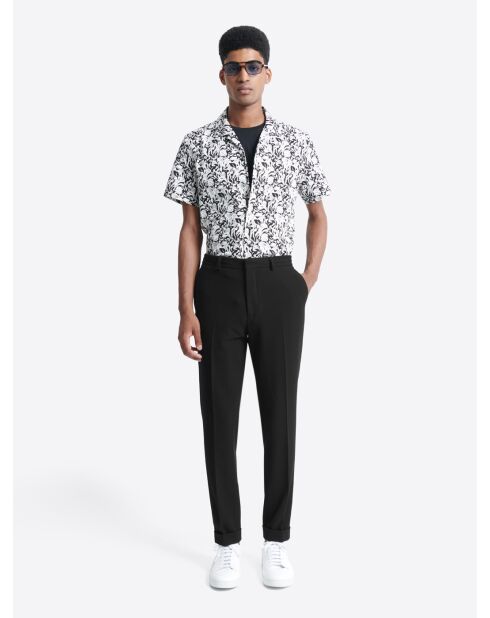 Pantalon de costume en seersucker noir