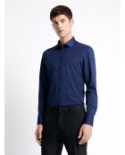 Chemise infroissable fleurie bleu royal