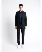 Chemise infroissable fleurie bleu royal