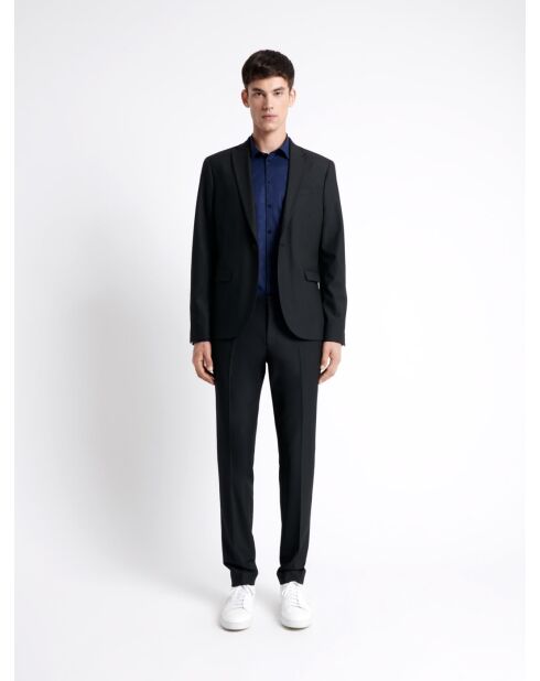 Chemise infroissable fleurie bleu royal