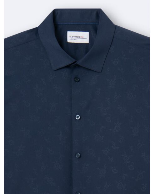 Chemise infroissable fleurie bleu royal