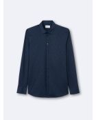 Chemise infroissable fleurie bleu royal
