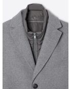 Pardessus 2-en-1 en laine mélangée gris souris