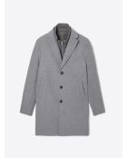 Pardessus 2-en-1 en laine mélangée gris souris