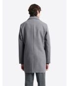 Pardessus 2-en-1 en laine mélangée gris souris