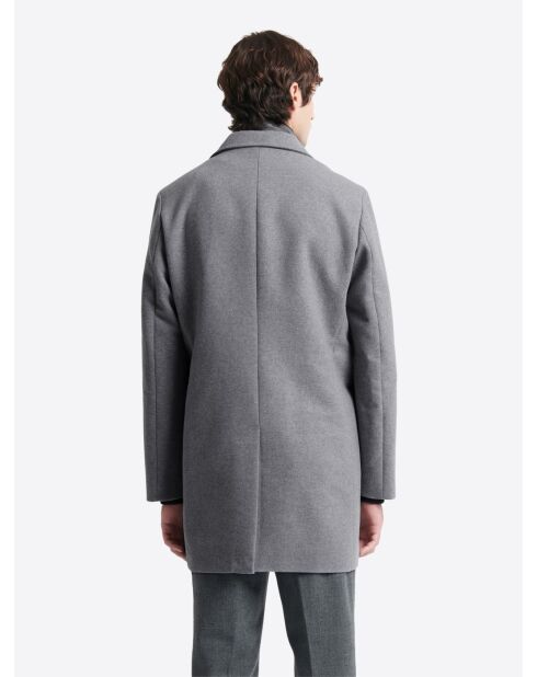 Pardessus 2-en-1 en laine mélangée gris souris