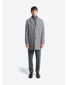 Pardessus 2-en-1 en laine mélangée gris souris