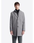 Pardessus 2-en-1 en laine mélangée gris souris