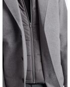 Pardessus 2-en-1 en laine mélangée gris souris