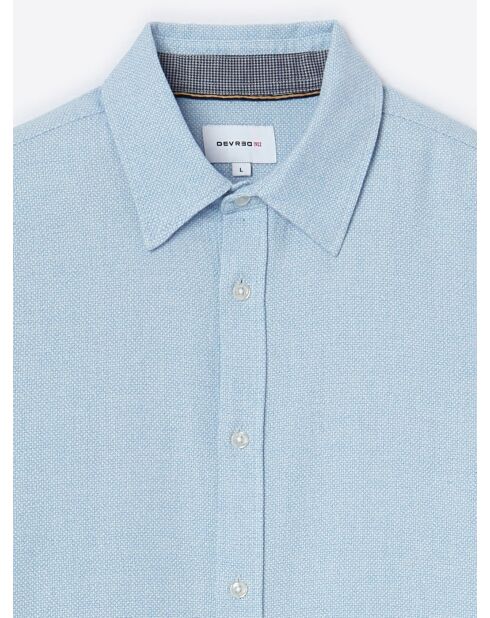 Chemise à coudières en coton bleu zen