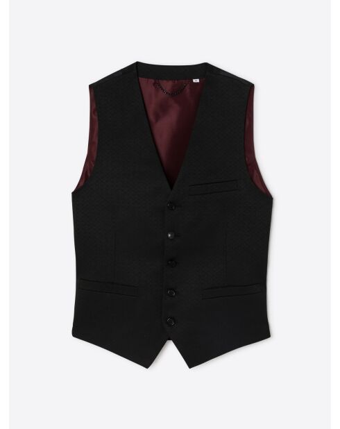 Gilet de costume fantaisie en jacquard noir