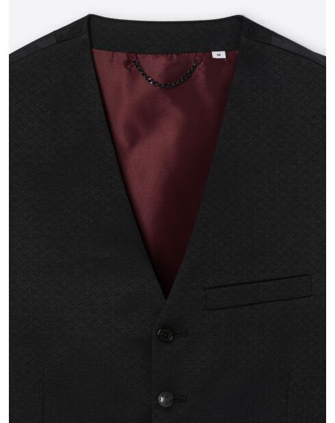 Gilet de costume fantaisie en jacquard noir