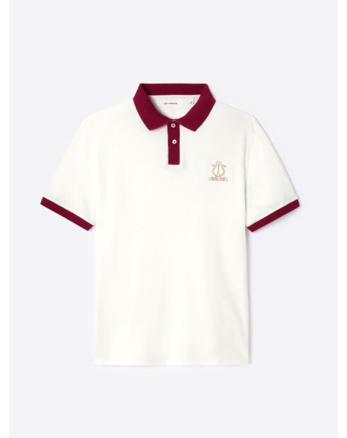 Polo manches courtes 100% Coton blanc neige