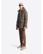 Parka à col montant faux-uni taupe