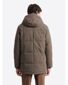 Parka à col montant faux-uni taupe