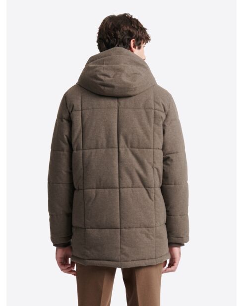 Parka à col montant faux-uni taupe