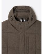 Parka à col montant faux-uni taupe