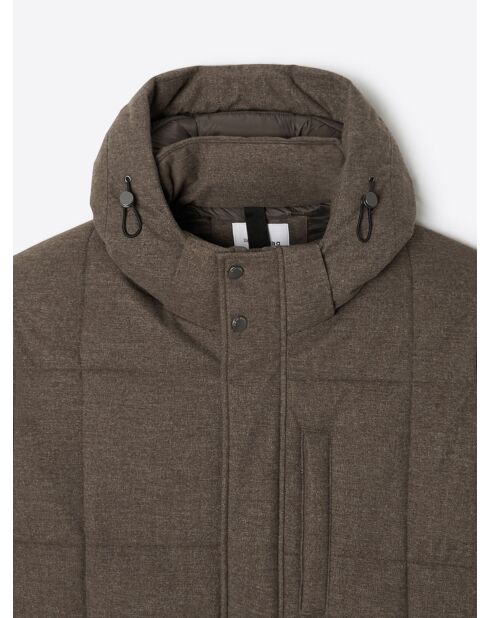 Parka à col montant faux-uni taupe