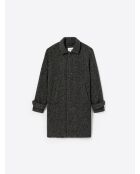 Pardessus fantaisie col chemise anthracite chiné