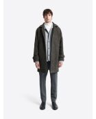 Pardessus fantaisie col chemise anthracite chiné