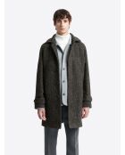 Pardessus fantaisie col chemise anthracite chiné