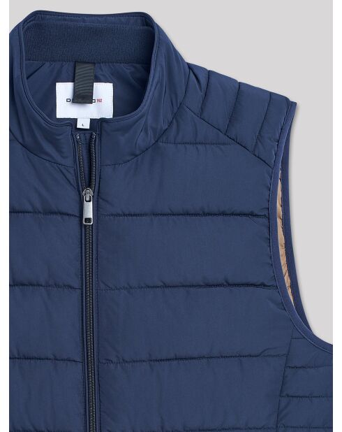 Gilet sans manche à col montant bleu