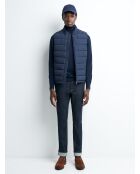 Gilet sans manche à col montant bleu