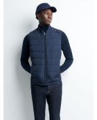 Gilet sans manche à col montant bleu