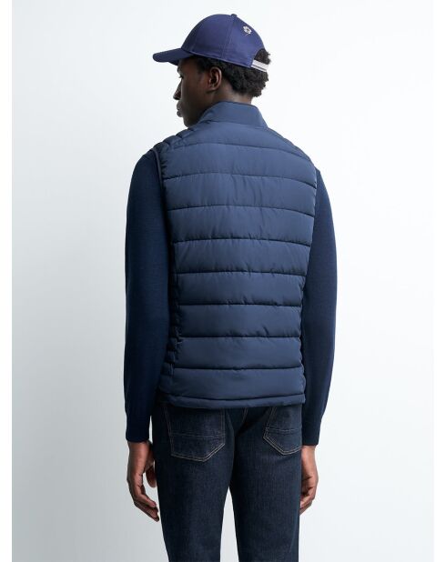 Gilet sans manche à col montant bleu