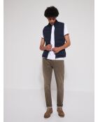 Gilet sans manche à col montant bleu