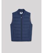 Gilet sans manche à col montant bleu